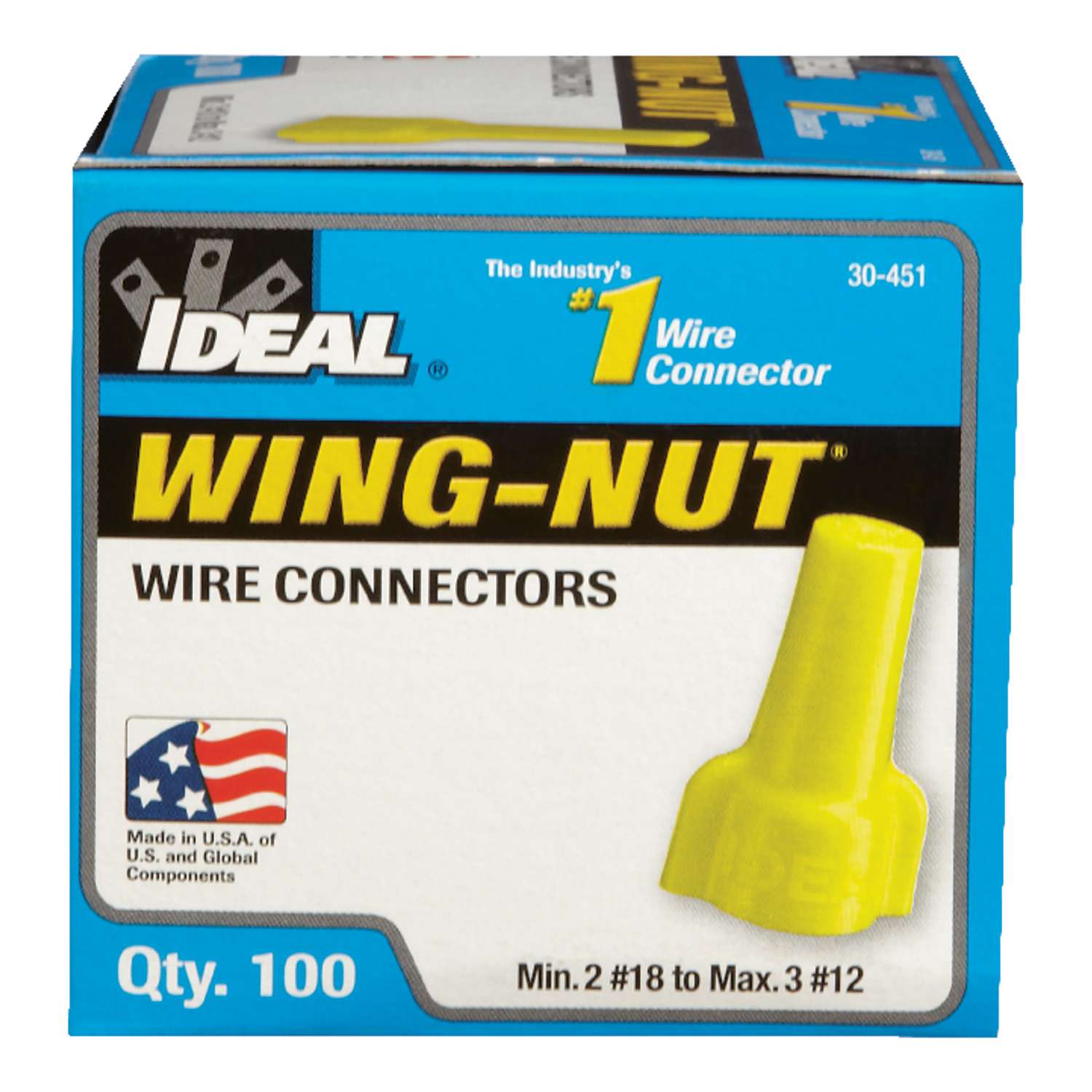 500 ct Wire Nut 10-6 AWG Copper-Copper Connections Bramec 8658 Winged Screw-On Wire Connectors 10 Packs of 50 Wire Spring Large Blue Tough Flame-Retardant 